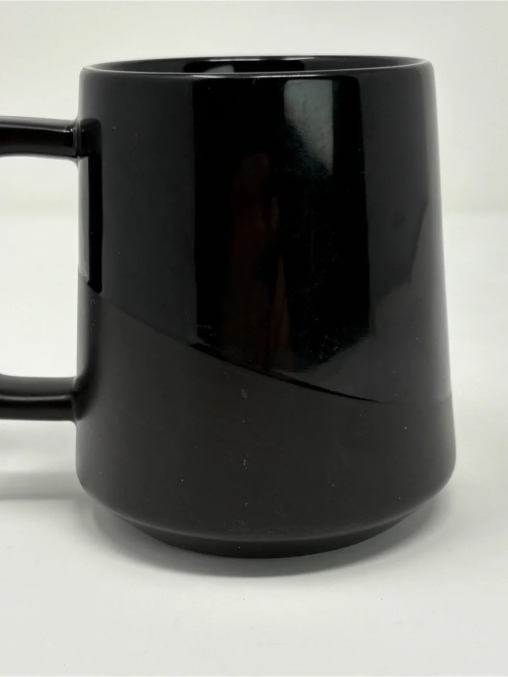 Starbucks 2017 Half Matte, Half Glossy Black Diagonal Mug Geometric Handle 14oz